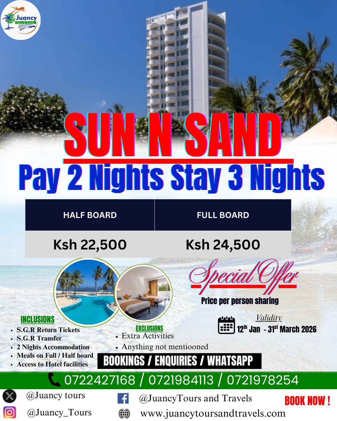 SUN N SAND ESCAPE — Pay 2 Nights, Stay 3 (Special Offer)